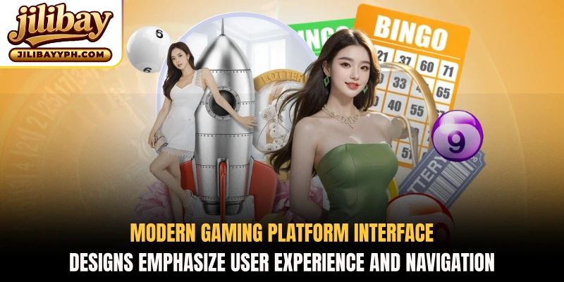 Modern gaming platform interface designs emphasize user experience and navigation